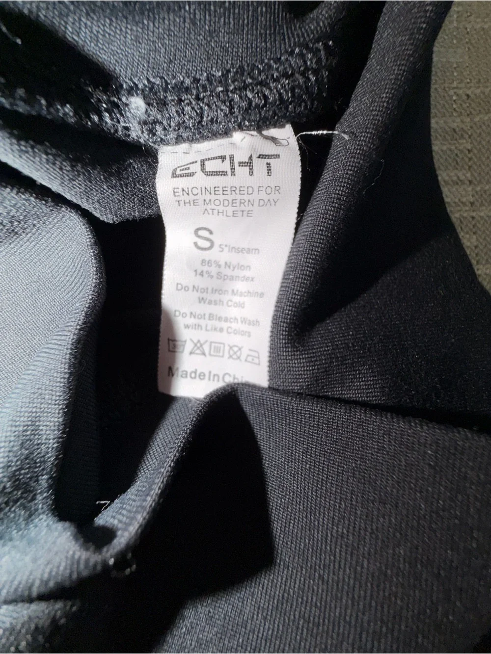ECHT Black High-Waist Active Shorts with Logo